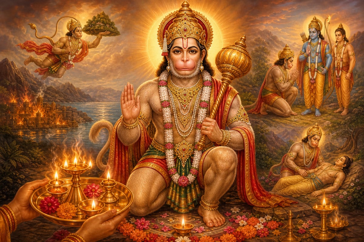 श्री हनुमानजी की आरती — आरती कीजै हनुमान लला की